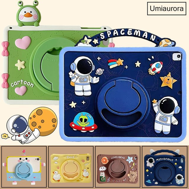 Umiaurora Silikon Tablet Hülle mit Cartoon-Design für Honor Pad und Huawei MatePad, Farbe: Blau - Bild 1