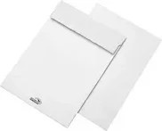 SECURITEX Faltentasche DIN B4 ohne Fenster, selbstklebend, weiß, Papier, 100er Packung, B: 35,3 cm, H: 25,0 cm - Bild 1
