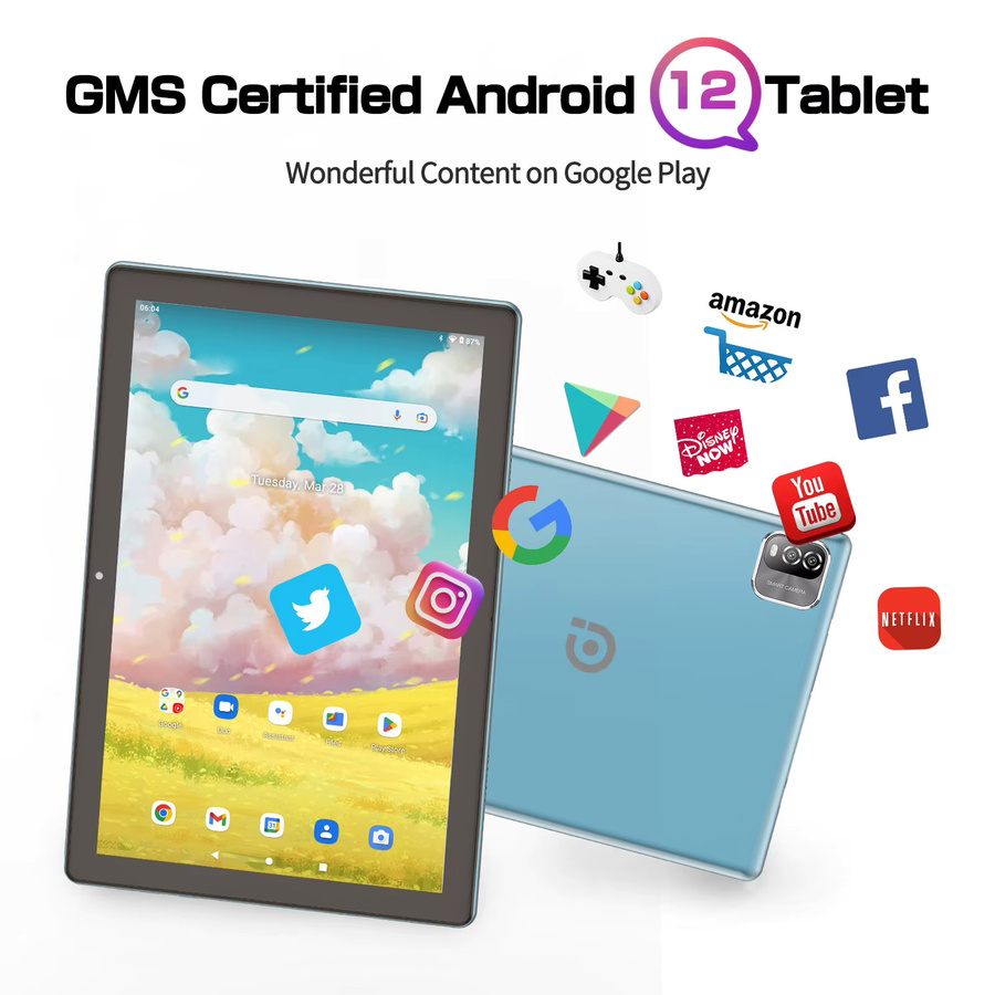 PRITOM Android Tablet 10,1 Zoll Blau mit 3 GB RAM, 64 GB ROM, Quad-Core-Prozessor, WiFi und HD IPS-Bildschirm sowie 8,0 MP Rückkamera - Bild 2