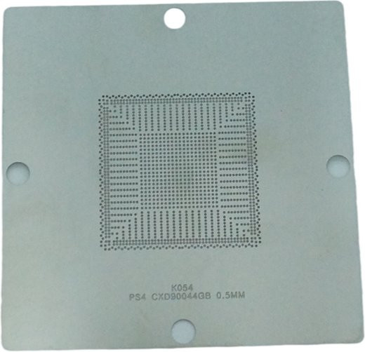 6er Set BGA Reballing-Schablonen für PS4 DDR7 CXC90044GB 90mm in Silber, 0,5mm Stahlschablone für PS4 Spielkonsolen BGA IC Reballing - Bild 1
