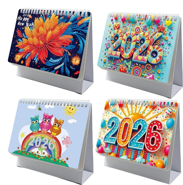 Gem Art Schreibtischkalender 2026 mit 12 Monatsübersichten in Multicolour - Bild 1