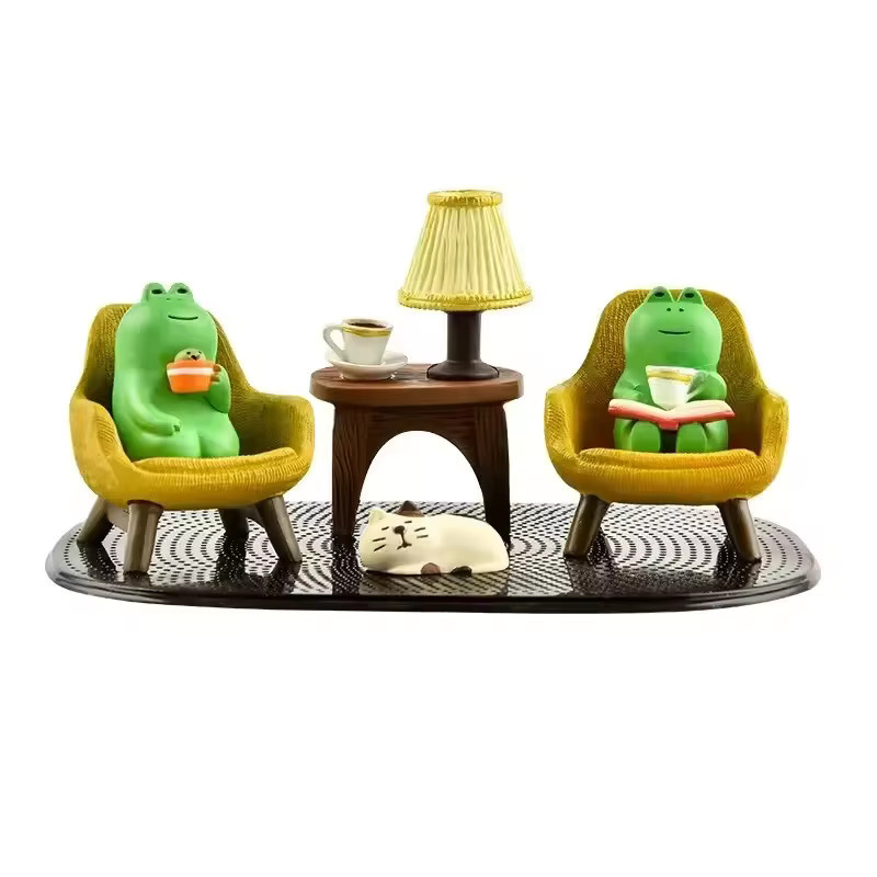 SUITU ZAKKA Froschfigur auf Schaukelstuhl in Grün als Miniatur-Dekoornament - Bild 5