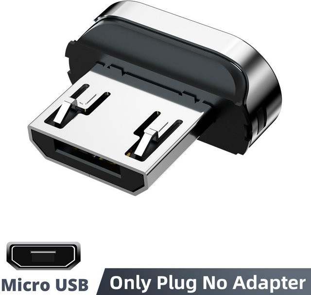FONKEN Magnetischer USB-C auf Micro-USB Konverter Adapter Stecker in Schwarz - Bild 1