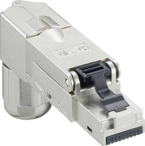 Lumberg 2542 03 Modularstecker Cat. 6a RJ45 8p8c in silberner Ausführung abgewinkelt - Bild 1
