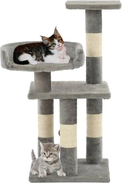 vidaXL Katzen-Kratzbaum in Grau mit Sisal-Kratzsäulen und integriertem Spielzeug, Höhe: 65 cm, Breite: 30 cm, Tiefe: 30 cm - Bild 1