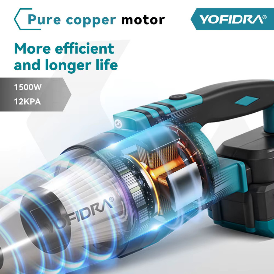 YOFIDRA 2 in 1 Elektrischer Akku-Staubsauger für Makita 18 V Akku-Pin, tragbar und wiederaufladbar - Bild 3