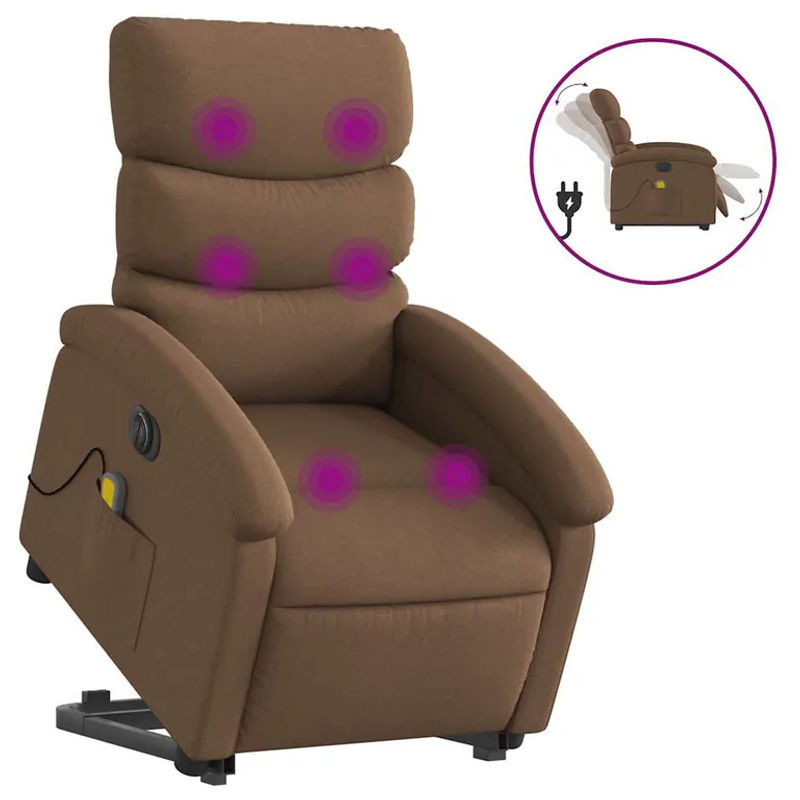 Vidaxl Elektrischer Massagesessel mit Aufstehhilfe in Braun - Bild 4