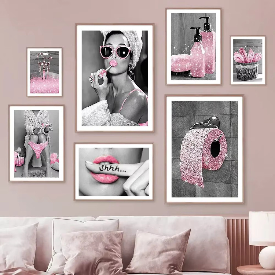 Potdemiel Diamond Painting Set Rosa Mädchen Porträt als Mosaik Diamant Stickerei Kunstbild zur Wanddekoration B/H: 30 x 20 cm - Bild 2