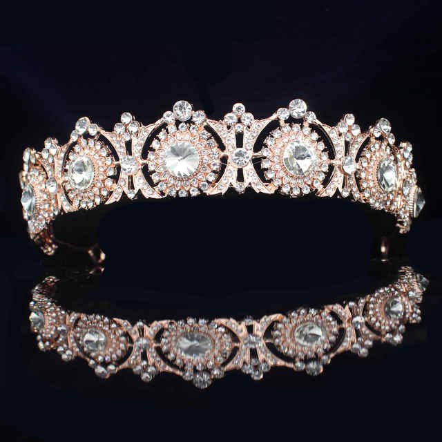 Wucifang Jewelry Stirnband, Strass, Perlen, Krone, weiß, 14 cm, Damen - Bild 1