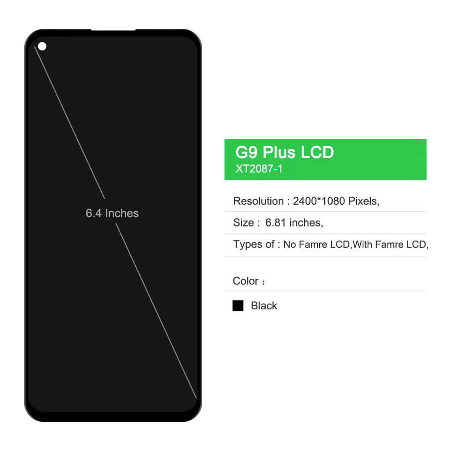 Motorola Moto G9 Plus LCD-Display Touchscreen mit Rahmen in Schwarz, 6.81 Zoll - Bild 2