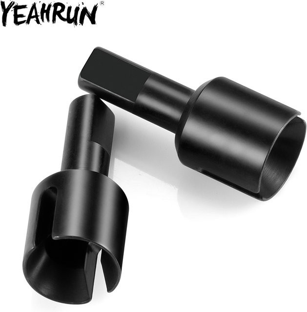YEAHRUN Stahl Diff Stick Cup CVD für Tamiya TT02 1/10 RC Drift Auto Upgrade, 2-teiliges Set, Metall, Schwarz - Bild 1