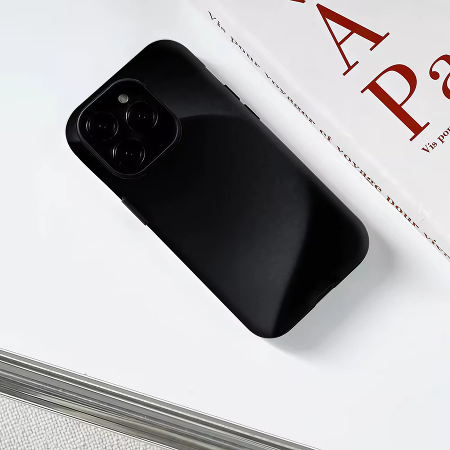 Schwarze Wave Magnetische Handyhülle aus Stoff für Apple iPhone 17 16 15 14 13 Pro Max Plus Robustes Doppel-Layer Design - Bild 2