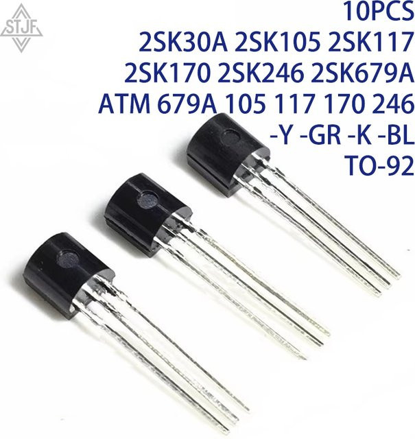 10 Stück STJF Transistoren Set 2SK30A 2SK105 2SK117 2SK170 2SK246 2SK679A in Schwarz im TO-92 Gehäuse - Bild 1