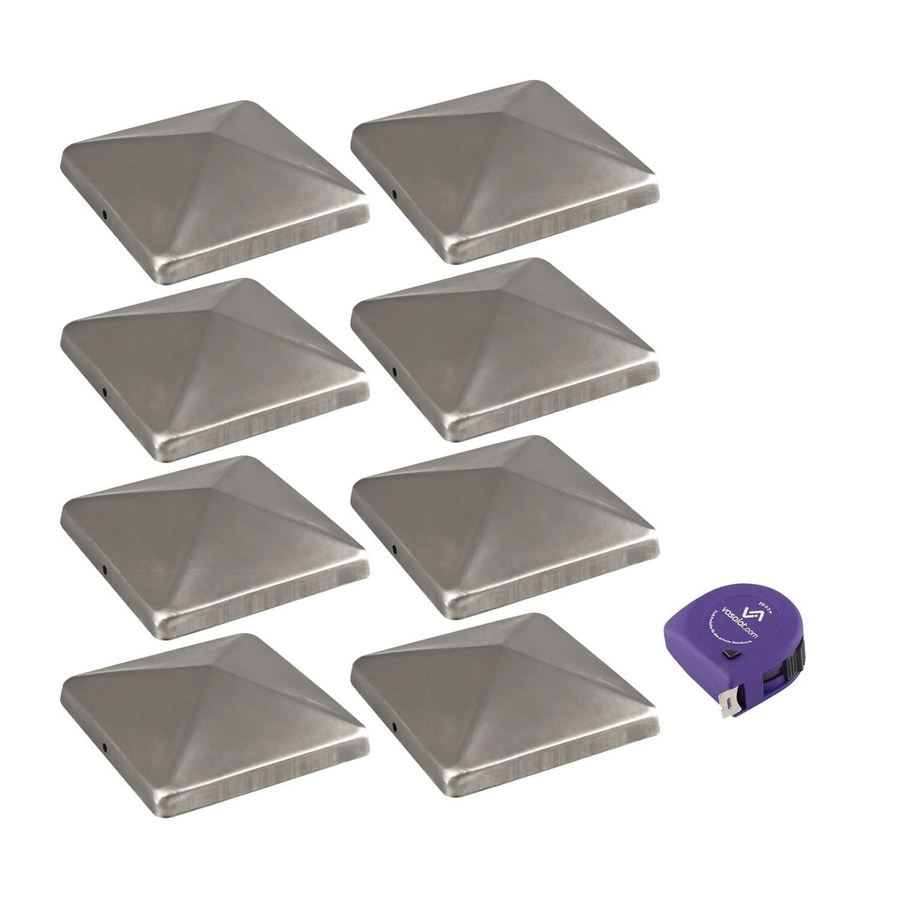 vasalat Pfostenkappe Set aus Edelstahl in Silber für 10 x 10 cm inklusive Schrauben - Bild 2