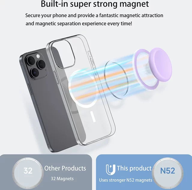 Magnetischer Handy Griff JXSFLYE Token Halter für iPhone 15 und Samsung als Ring Finger Stütze und Klappständer in Pink oder Purple - Bild 1