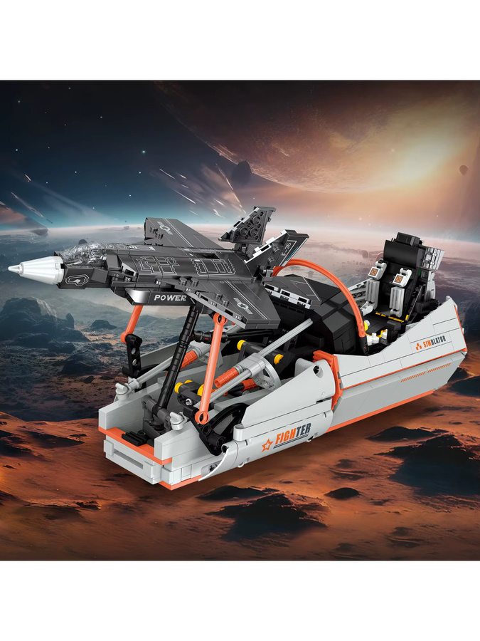 Doubuilt Kampfjet mit Startbucht, Mini-Bausteinset, 3D-Militärflugzeugmodell - Bild 6