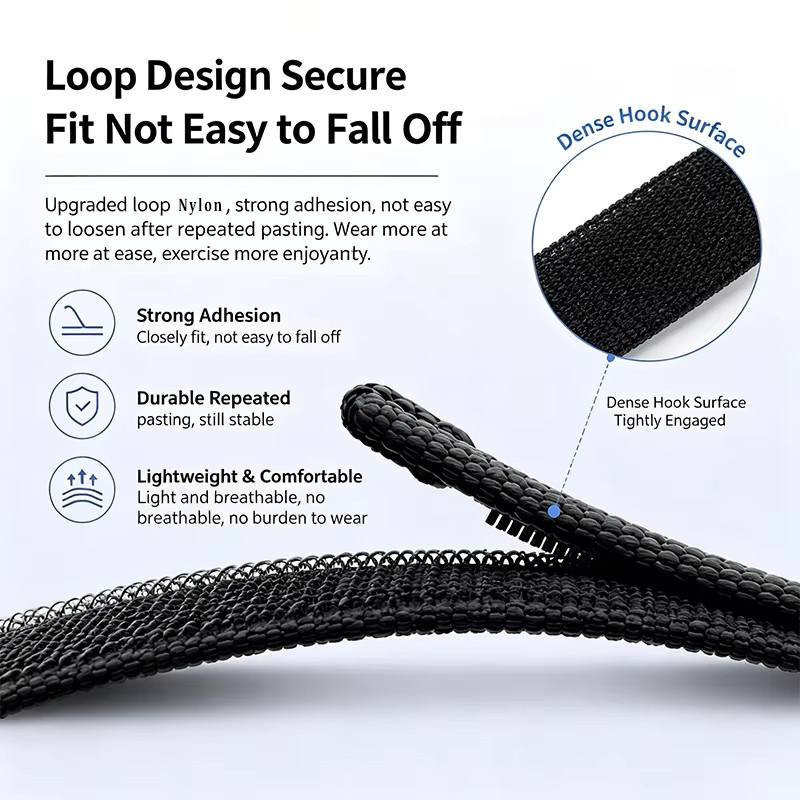 Uhrenarmband Nylon, geflochten, Schwarz, Unisex - Bild 3