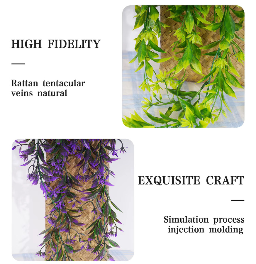 Uflower Künstliche Orangenblütenranken in Purple und Green, 78 cm Länge, Hängende Dekoration für Hochzeit, Party, Wand und Balkon - Bild 1