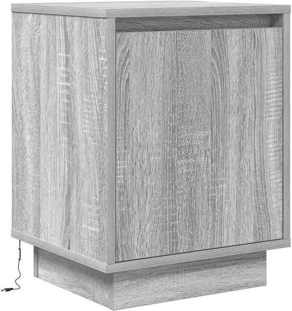 vidaXL Nachttisch mit integrierter LED-Beleuchtung in Grau Sonoma, B/T/H: 38 x 34 x 50 cm - Bild 1