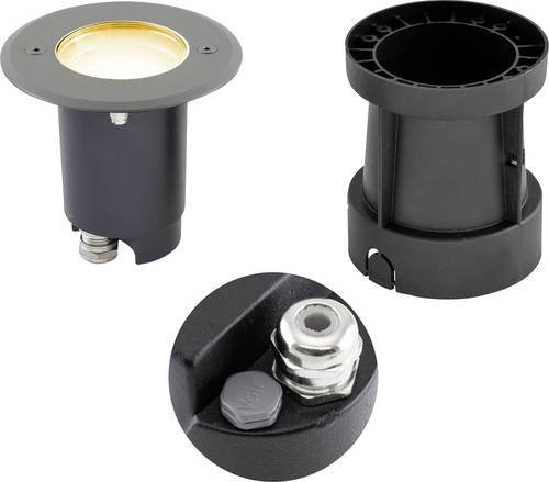 EVN 679235A53D Bodeneinbauleuchte LED in Schwarz und Silber mit warmweißem Licht und GU10 Fassung - Bild 1