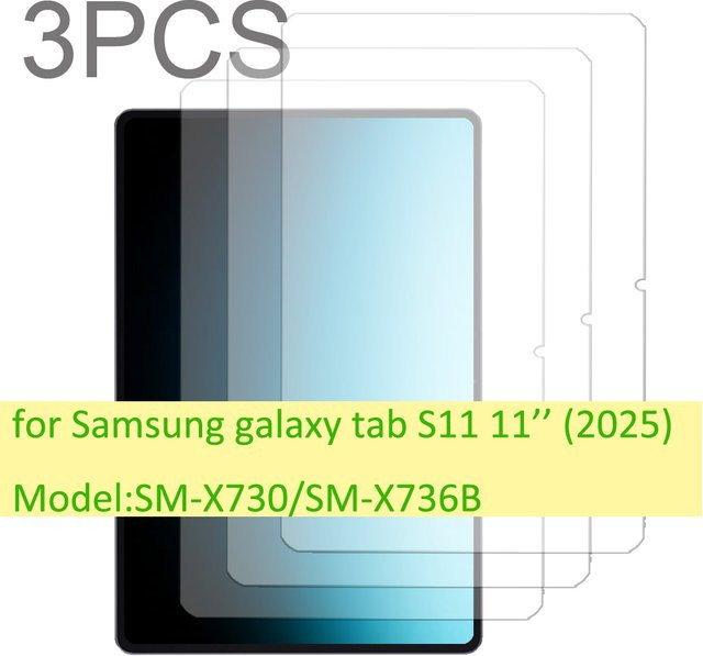 3er-Pack Ropada Displayschutzfolie aus gehärtetem Glas für Samsung Galaxy Tab S11 2025 SM-X730 SM-X736B, transparent - Bild 1