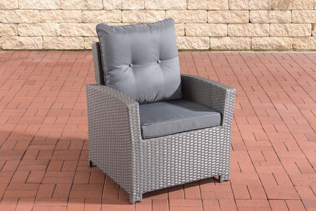TPFGarden Sessel Fino Gartenstuhl aus Metall und Rattan in Eisengrau - Bild 1