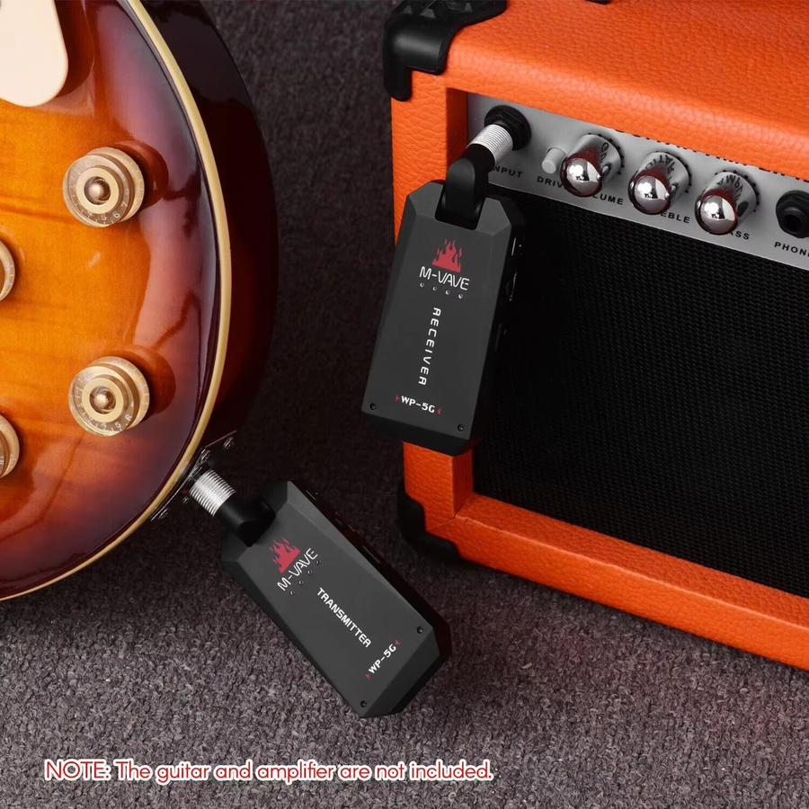 M-VAVE WP-5G 5,8G Kabelloses Gitarrensystem in Schwarz mit USB-C Anschluss für Gitarrenverstärker - Bild 3