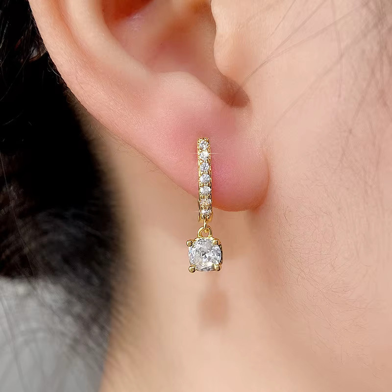 Huitan Ohrringe, Zirkonia, Gold, Damen - Bild 2