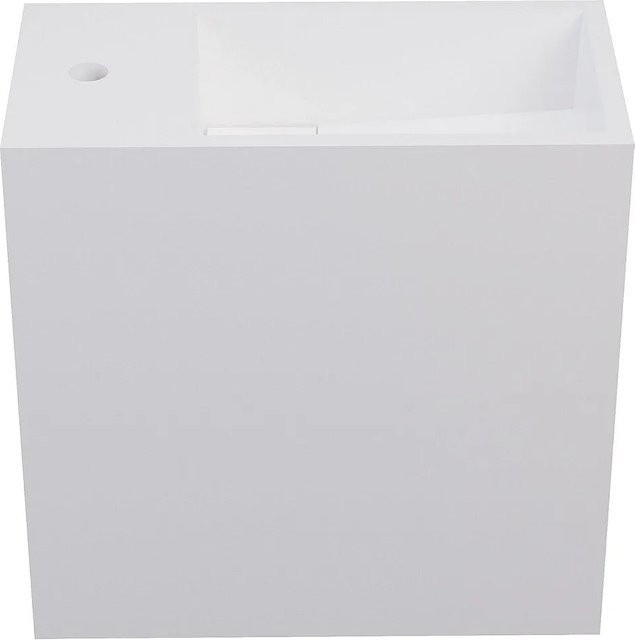 Waschtischplatte mit Aufsatzwaschbecken Pumori aus Solid Surface in Weiß, Breite: 40 cm - Bild 1