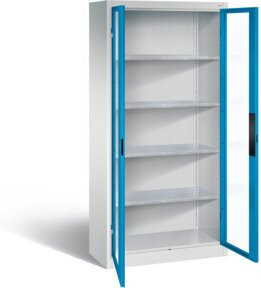 C+P Werkzeugschrank Acurado mit Sichtfenstern aus Acrylglas, Farbe Lichtblau und Lichtgrau, H x B x T: 195 x 93 x 40 cm - Bild 1