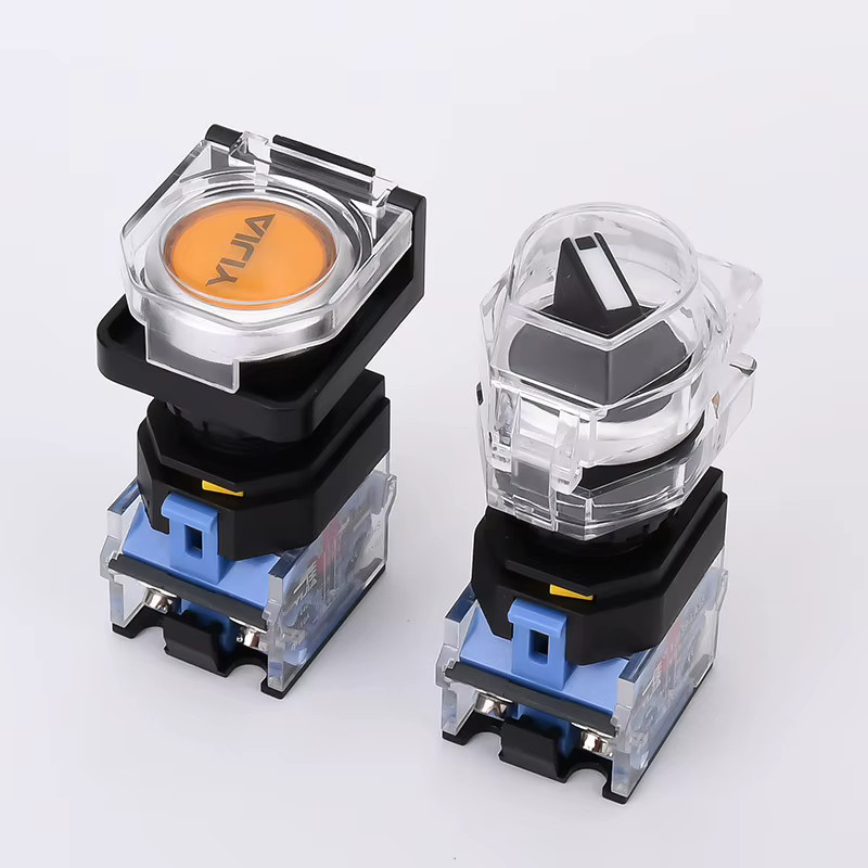 Staubdichte Schutzkappe für 22 mm Knöpfe und Not-Aus-Schalter, transparente Knopf-Schutzhülle mit Montagehalterung und Führungsschiene - Bild 2