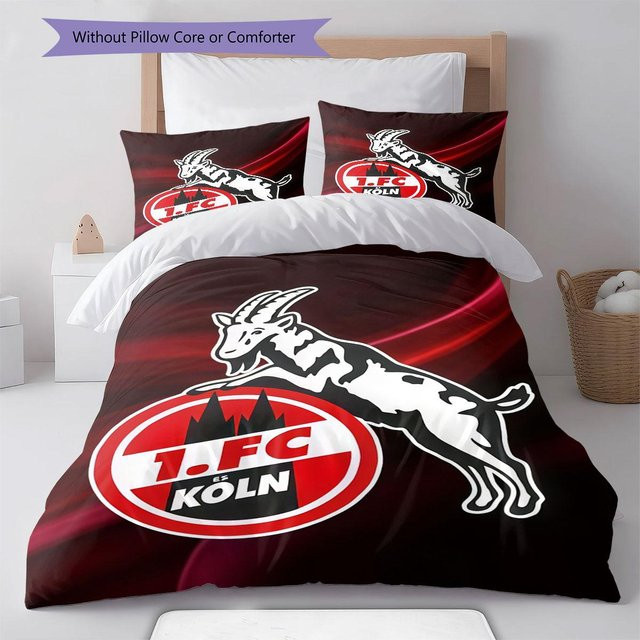 1. FC Köln Bettwäsche Set mit Bettbezug und 2 Kissenbezügen, Schwarz, B/H: 135 x 200 cm - Bild 1