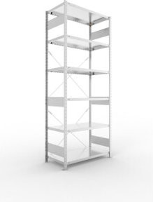 Meta Steckregal CLIP 230 S3 GR in Silber, 6 Böden, B/T/H: 250 x 100 x 50 cm - Bild 1