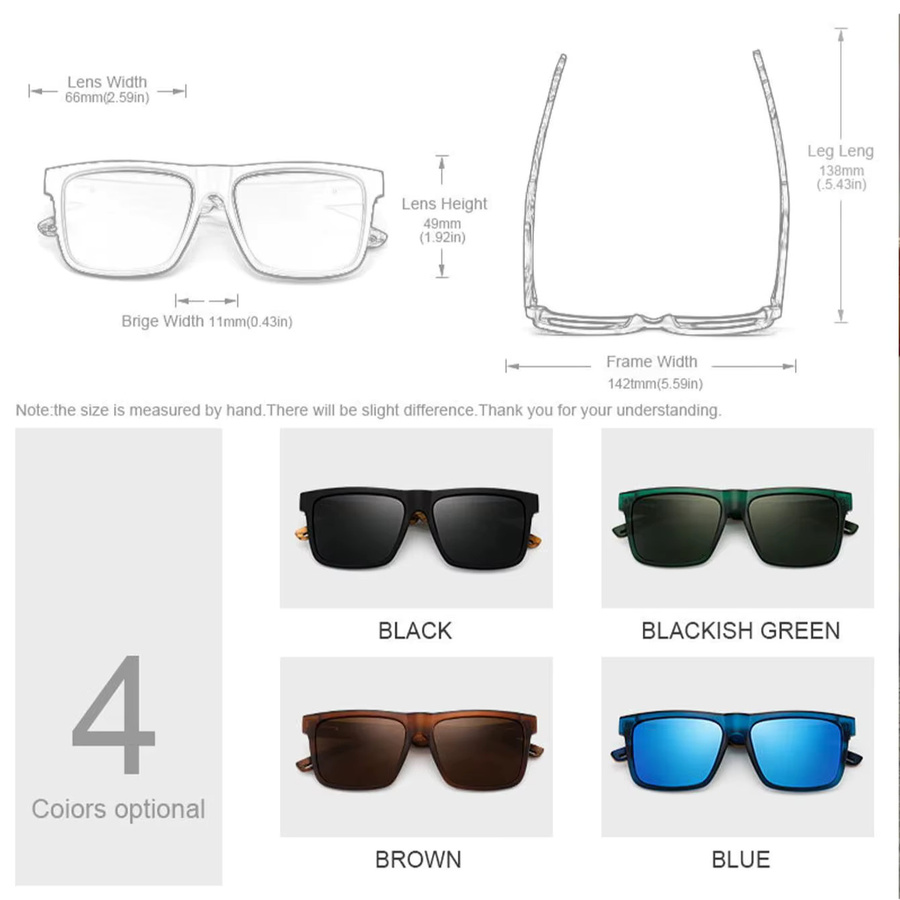 WENID Sonnenbrille, Square, Vollrand, Plastic, Brown, Unisex - Bild 3