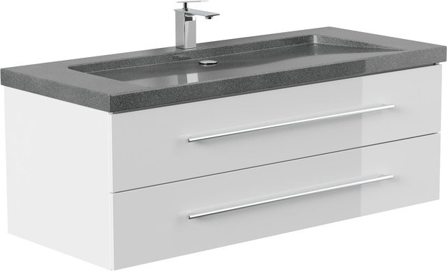 Badmöbel Posseik G654 YAMO mit Granit Naturstein Waschtisch und SoftClose Breite: 130 cm - Bild 1