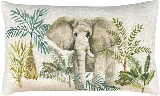 Evans Lichfield Kenia Elefant Kissenbezug One Size - Bild 1