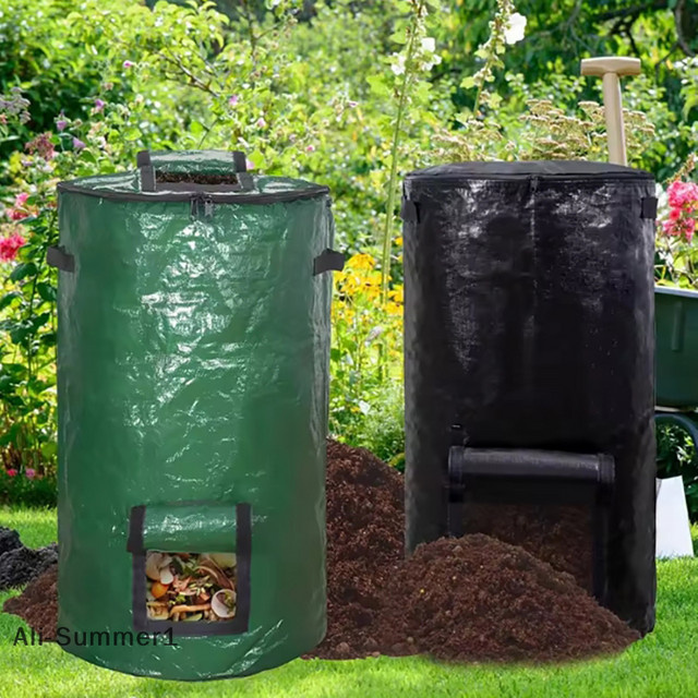 Wiederverwendbarer Kompostbeutel zum Versiegeln für den Garten in Schwarz und Grün - Bild 1
