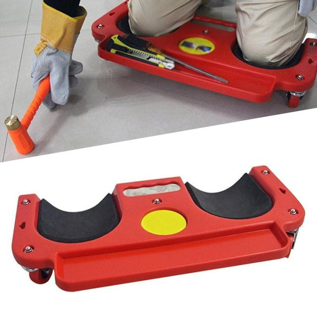 Bymaocar Rollbares Kniepolster in Rot mit Werkzeugablage und 5 Universalrädern, Tragfähigkeit 100 kg - Bild 1