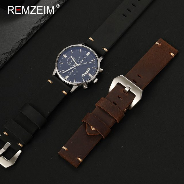 REMZEIM Uhrenarmband Crazy-Horse-Leder, Herren, Sport-Stil - Bild 1