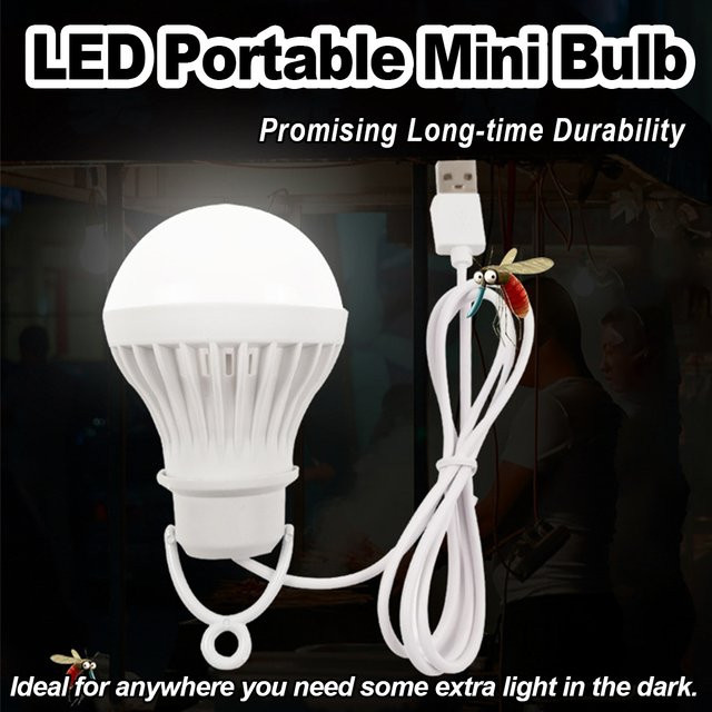 Aoyuansea USB-LED-Campinglampe mit 1,2 m Clip-Kabel, weißes Licht für Zelt und Garten - Bild 1