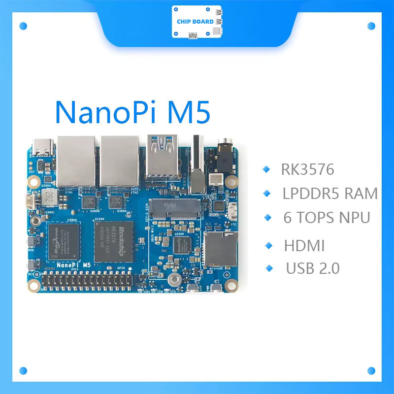 NanoPi M5 Single Board Computer mit Rockchip RK3576, HDMI-Ausgang, Dual GbE, M.2 NVMe-Steckplatz und UFS 2.0-Unterstützung in Blau - Bild 2