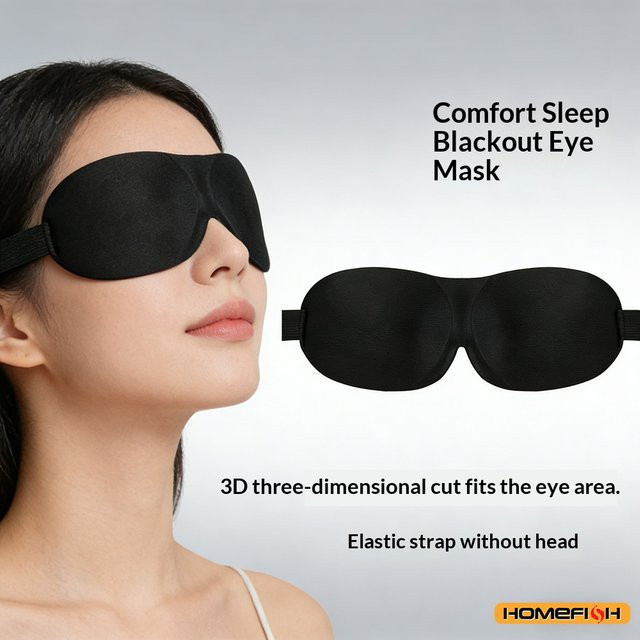 FUBEICHLY Schlafmaske, 3D verstellbar, Unisex, atmungsaktiv - Bild 1