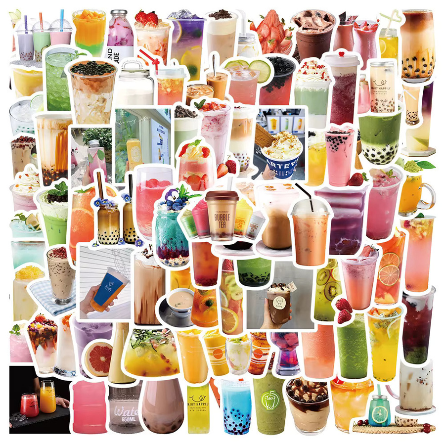 90 Stück Kawaii Perle Milch Tee Aufkleber wasserfest multicolor von BulingBulingStickers Shop - Bild 2