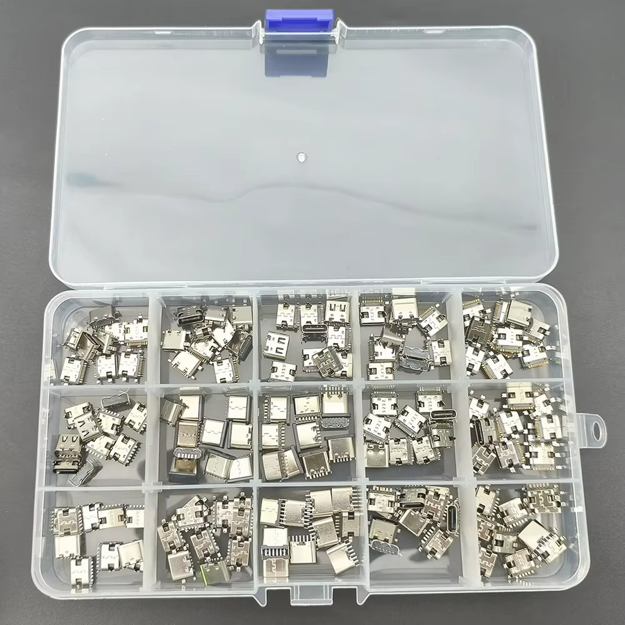 ALLiSHOP USB-C Buchse Typ-C Lade Port SMD SMT PCB Stecker in Silber für Telefon und digitale Produkt Reparatur - Bild 3