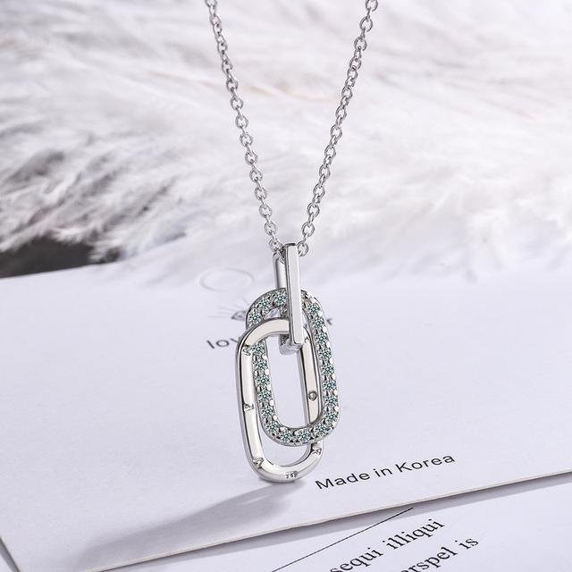 Halskette 925 Sterling Silber, Kristall Alphabet Anhänger, Damen - Bild 1