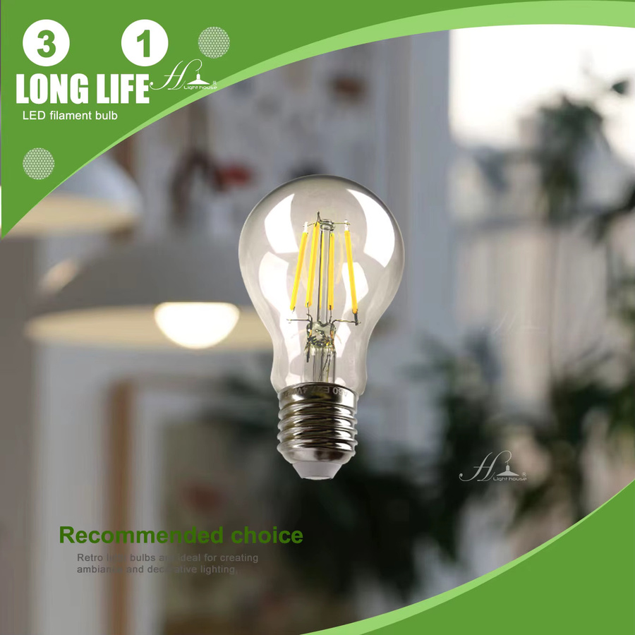 LIGHT HOUSE Vintage Spiral-Glühfaden LED-Lampe E27, 4W, Warmweiß 2700K, Transparent - Bild 2