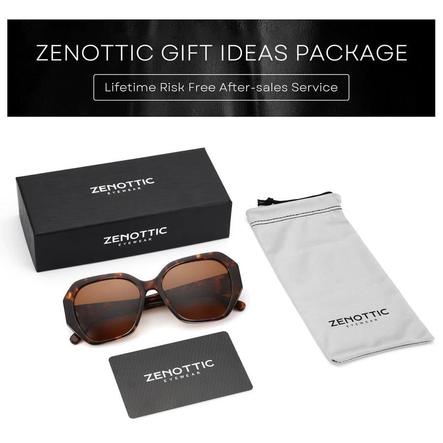 ZENOTTIC Sonnenbrille Schmetterling, Acetat, Vollrand, braun, Damen - Bild 2