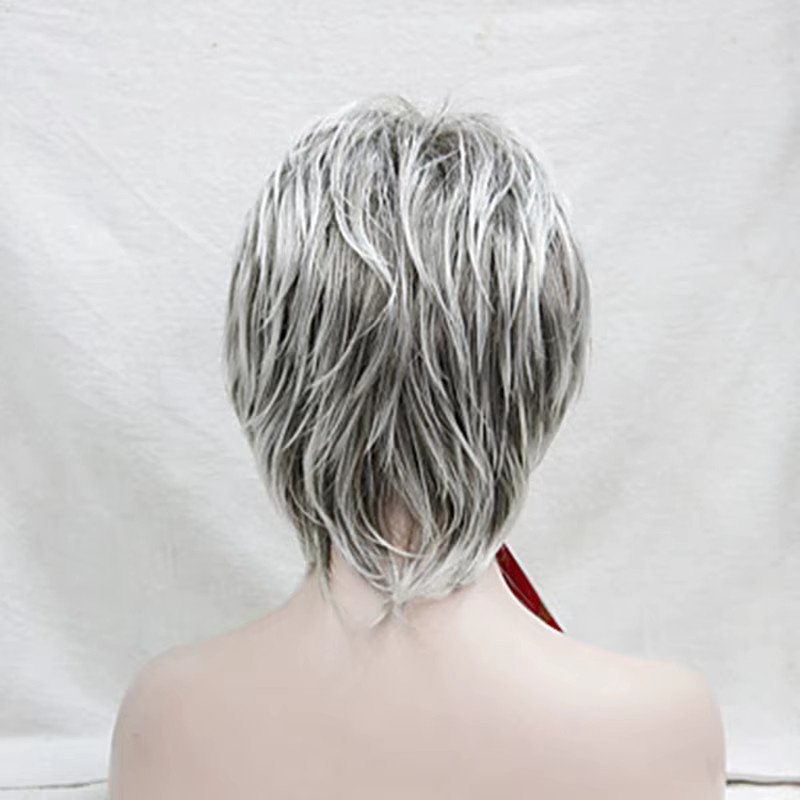 HAIRJOY Kunsthaar-Perücke, lockiger Pixie-Schnitt, Balayage-Grau - Bild 2