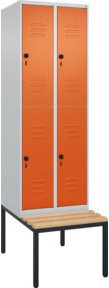 C+P Doppelstock-Spind Classic PLUS Sitzbank mit 2 Abteilen und Buche-Hartholz Sitzfläche, B/T/H: 212 x 60 x 81,5 cm - Bild 1