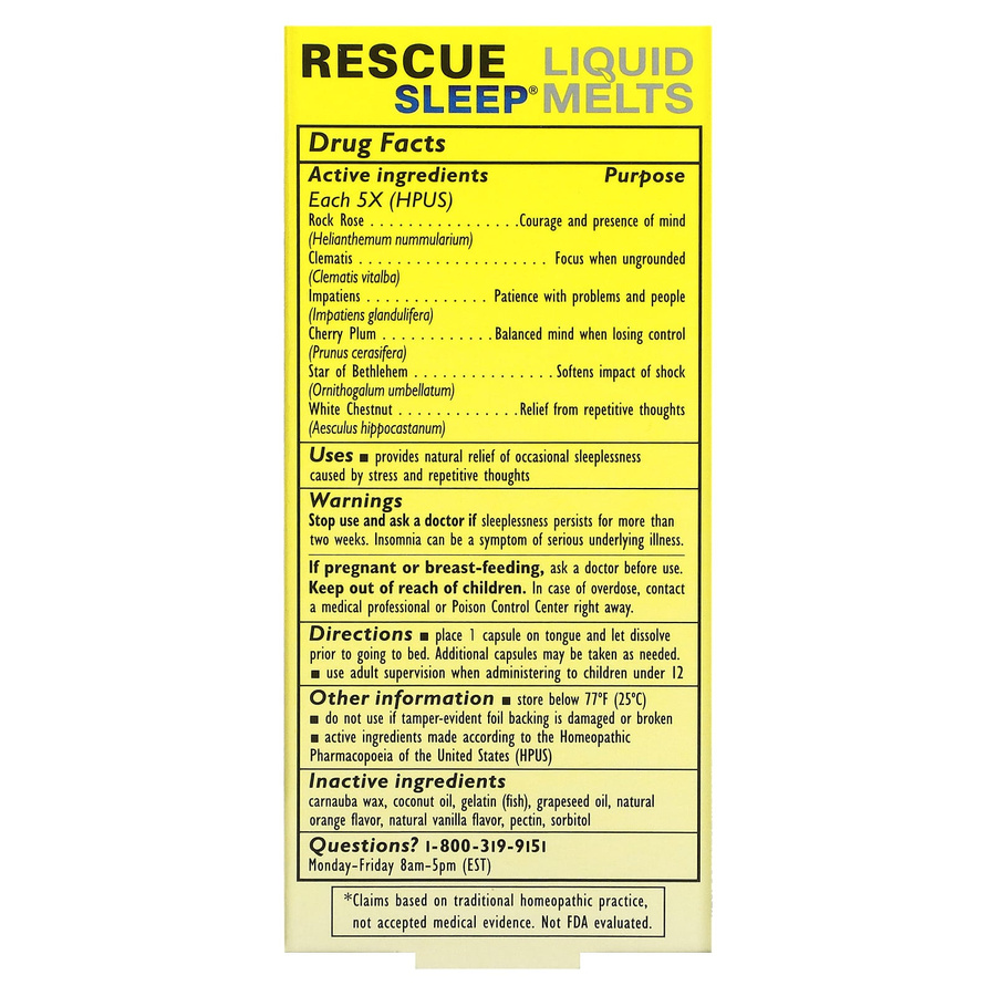 Bach Original-Blütenheilmittel Rescue Sleep Liquid Melts, 28 Kapseln - Bild 2